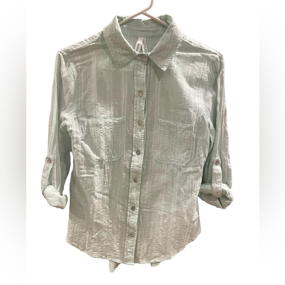 Women’s Liverpool Button Down Lightweight Shirt - Mint Green - Small